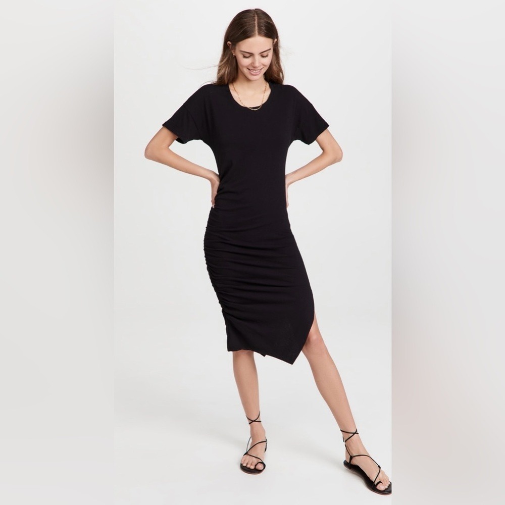 Sundry x Anthropologie‎ Side Shirred Jersey Midi Dress Black size 1/small NWT